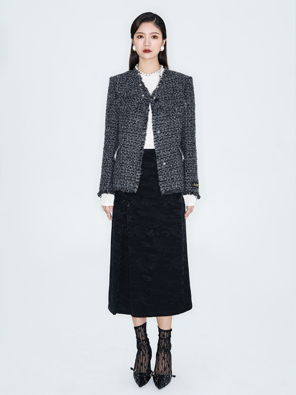 MUKZIN Linglong New Chinese-style Tweed Chanel Style Jacket