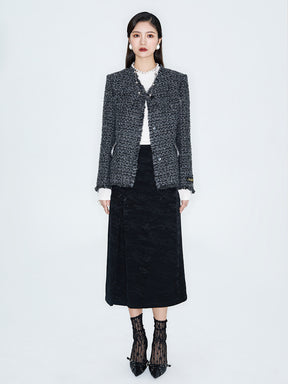 MUKZIN Linglong New Chinese-style Tweed Chanel Style Jacket