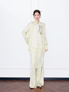 MUKZIN“Night Ballad of Chang'an”Wrap Layered Wide-Leg Pants | Tang Dynasty Inspired Satin Trousers (Copy)