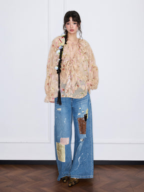MUKZIN“Capsule Collection”Neo-Chinese style vintage long lightweight shirt