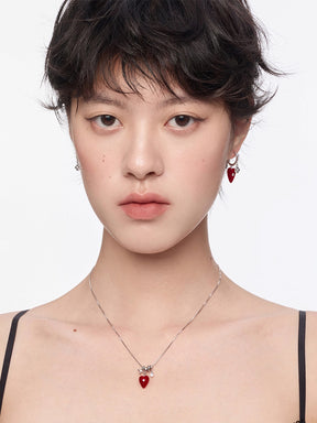 MUKTANK×SUN HUNTER Broken Velvet Heart Necklace