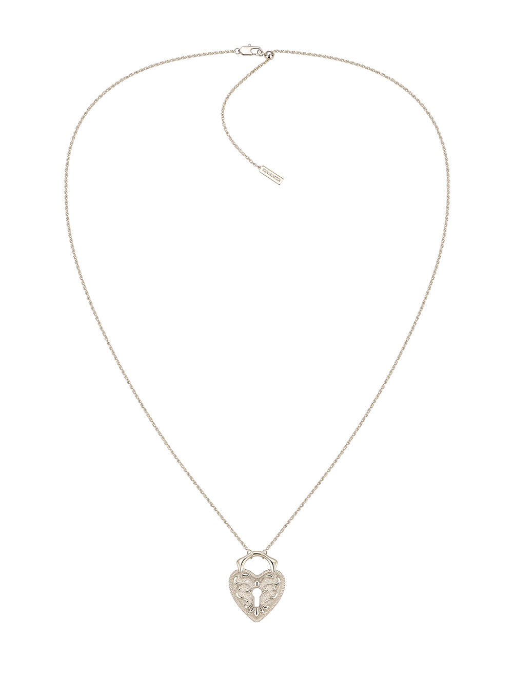 MUKTANK×SUN HUNTER Long Vintage Embossed Heart Necklace