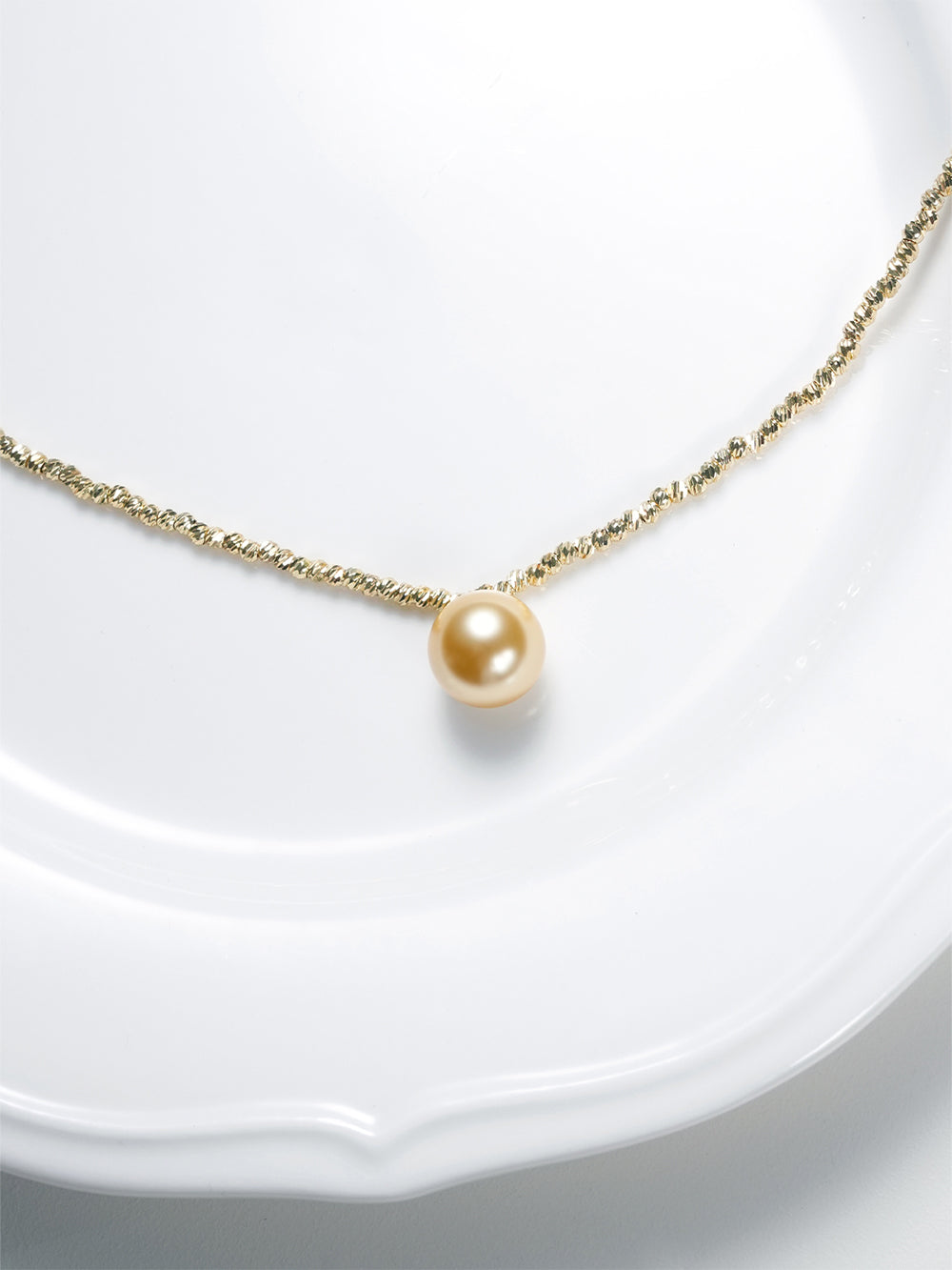 MUKTANK Broken Gold Single Bead Pendant Necklace