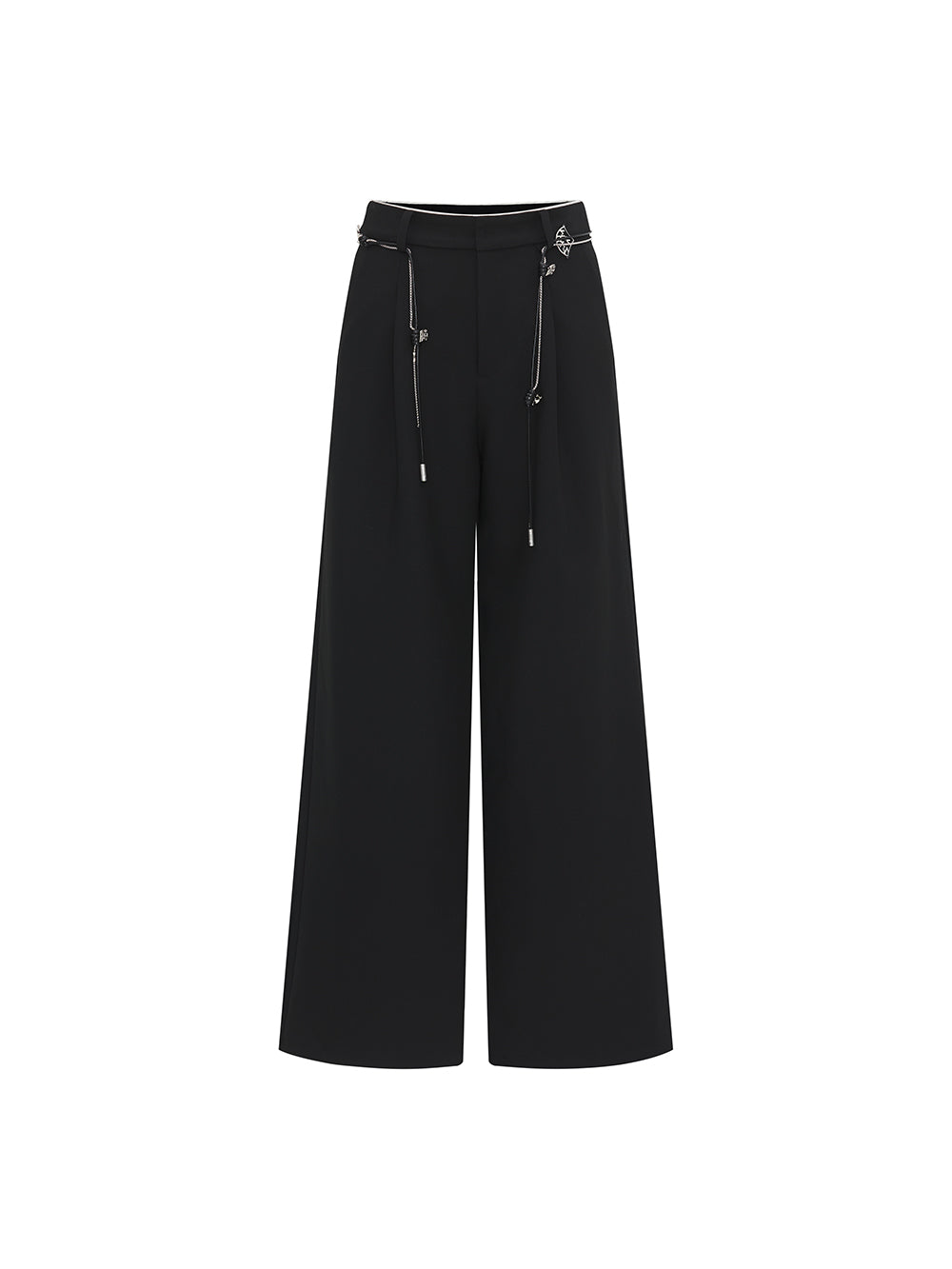 MUKZIN Hand-Woven Belted Wide-leg Suit Pants