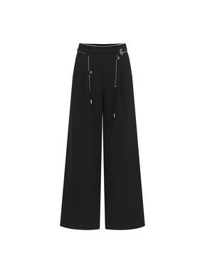 MUKZIN Hand-Woven Belted Wide-leg Suit Pants