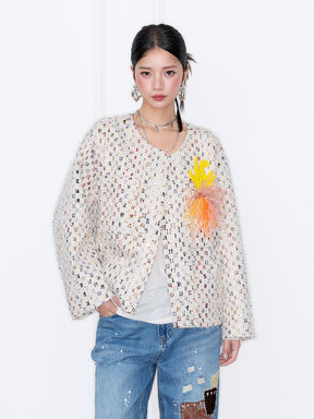 MUKZIN“Capsule Collection”Loose-Fit Tweed Boucle Jacket