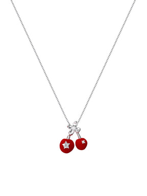 MUKTANK×SUN HUNTER Velvet Cherry Necklace with Petals