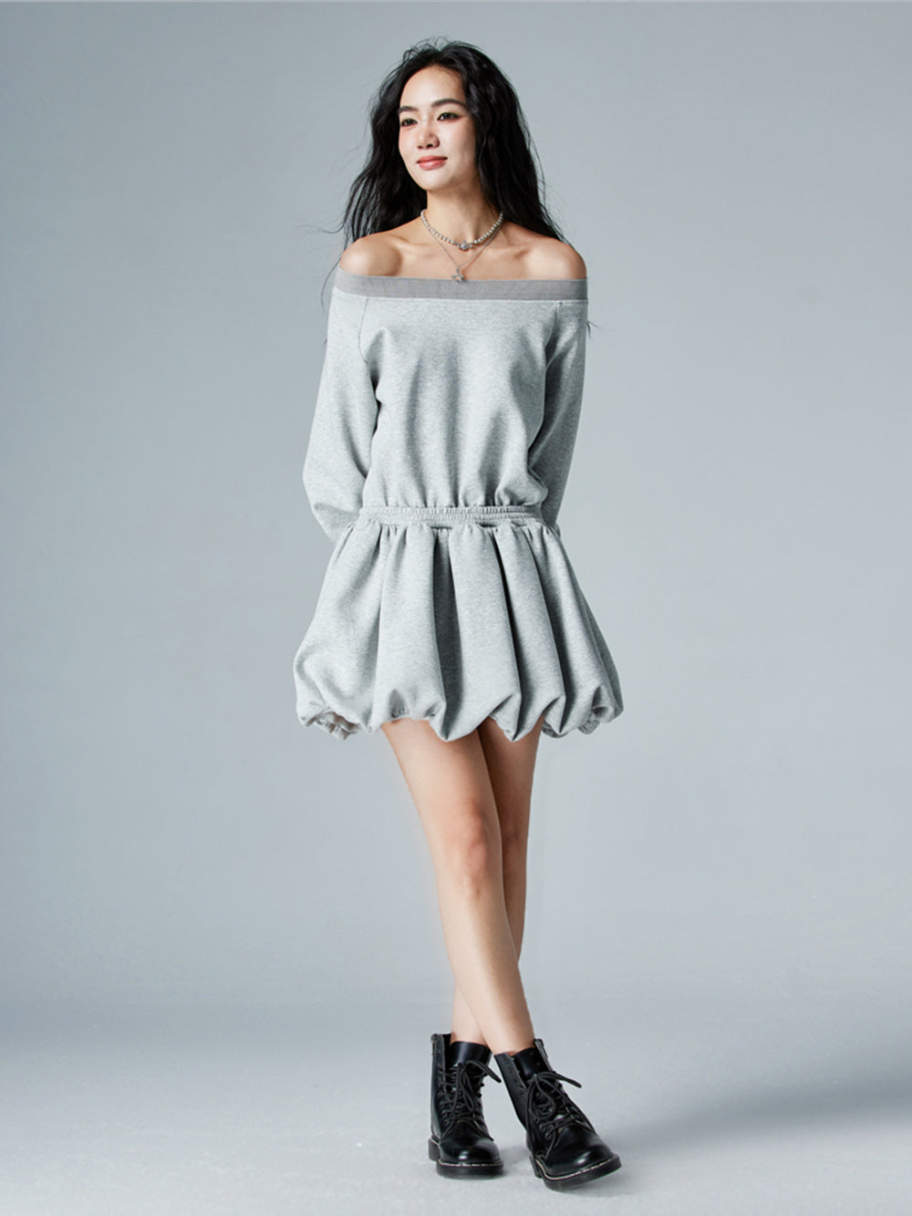 MUKTANK × CUUDICLAB Fake Two-piece Sweatshirt Dress