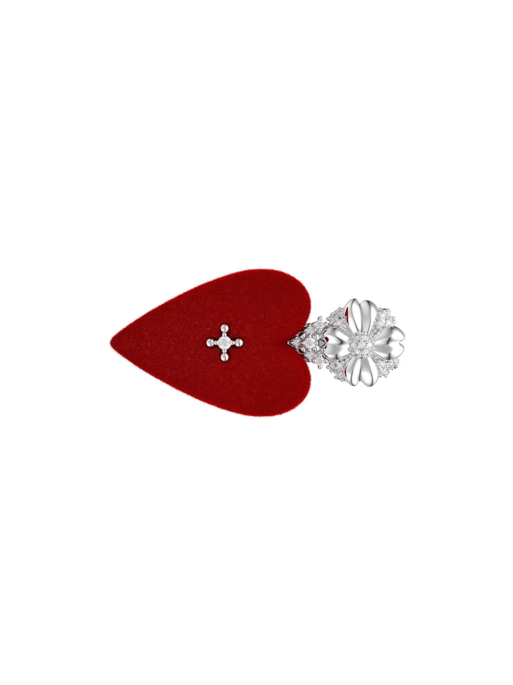 MUKTANK×SUN HUNTER Small-Sized Velvet Heart Hair Clip