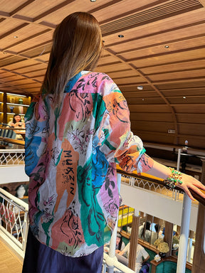 MUKZIN“Capsule Collection”Artistic Colorful Abstract Graffiti Printed Loose Long-sleeve Shirt
