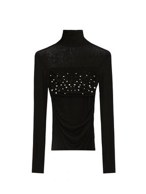 MUKTANK×MODULER Tencel-Wool Pearl Turtleneck Top