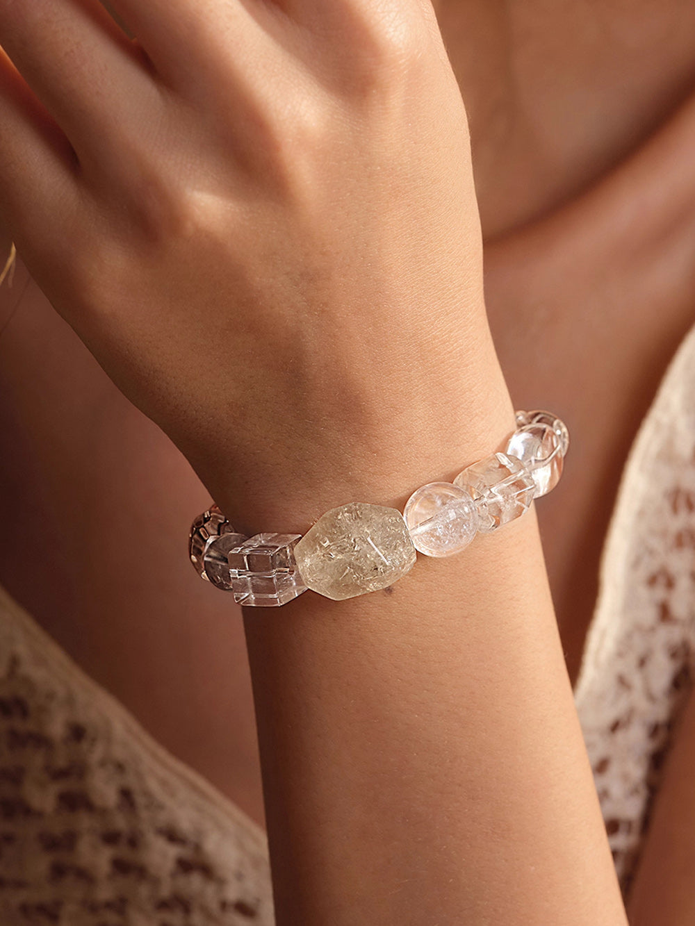 MUKTANK×SUN HUNTER“Fleeting Light”Secluded Orchid in a Deserted Valley Crystal Bracelet