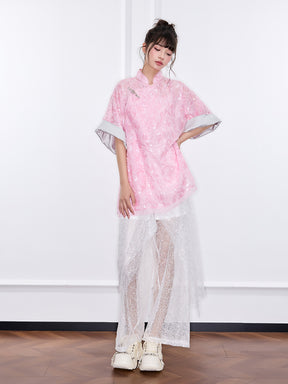 MUKZIN "Ode to the New Summer"New Chinese-style elegant slimming short-sleeve top