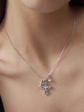 MUKTANK×SUN HUNTER Multi-pendant cross necklace