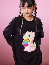 MUKZIN Fake Two-piece 2-color Embroidery School Style All-match T-shirts