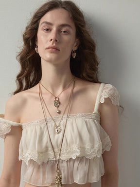 MUKTANK×SUN HUNTER Mini Carved Heart Plain Chain Necklace