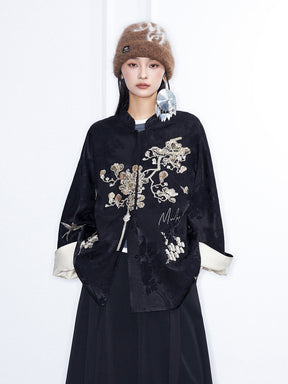 MUKZIN  Linglong "Night Banquet" Chinese Embroidered Jacquard Coat