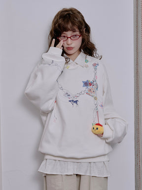 MUKTANK×LOUMUTAKU Y2K Faux Chain Camisole Sweatshirt