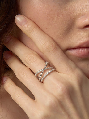 MUKTANK×SUN HUNTER Triple-Layer Wire-Wrapped Ring - S925 Silver