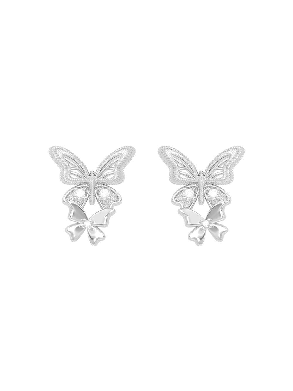 MUKTANK×SUN HUNTER “Emergence”Large & Small Lace Butterfly Earrings