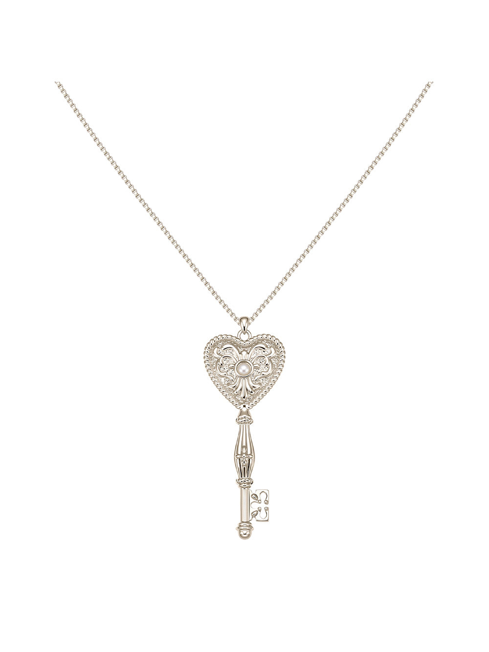 MUKTANK×SUN HUNTER Heart Embossed Key Medium-length Chain Necklace