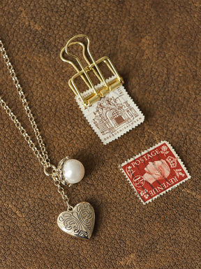 MUKTANK×SUN HUNTER Carved Heart Pearl Necklace