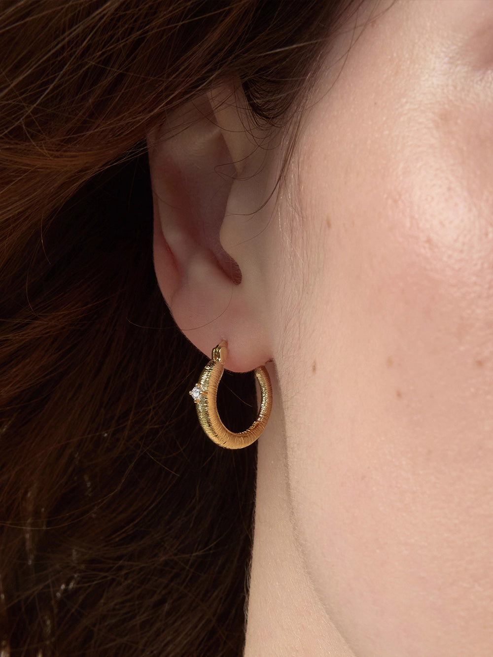 MUKTANK×SUN HUNTER Small-Sized Brushed Huggie Earrings