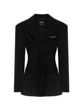 MUKTANK×MODULER Knit Crop Top Paneled Slim-Fit Blazer Dress