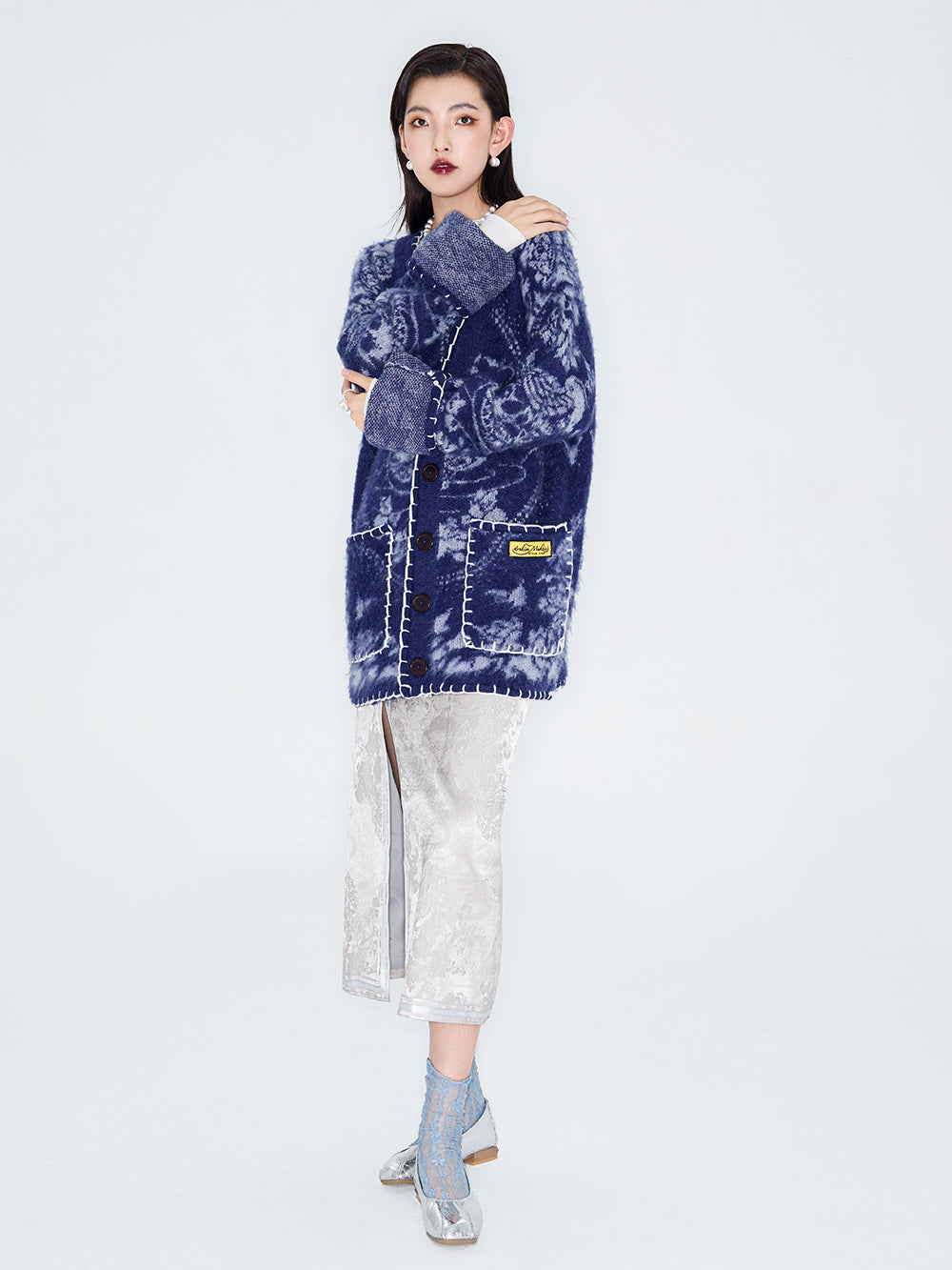 MUKZIN Linglong "Mandarin Duck" New Chinese-style Wool Oversized Cardigan