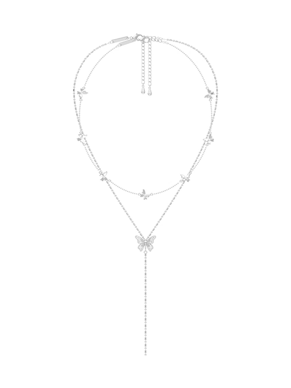 MUKTANK×SUN HUNTER “Emergence”Double-Layer Lace Butterfly Y-Necklace