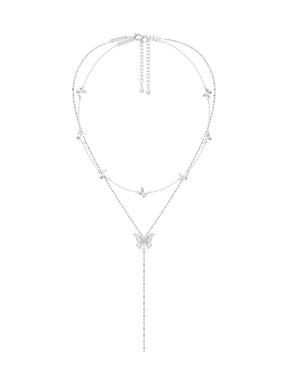 MUKTANK×SUN HUNTER “Emergence”Double-Layer Lace Butterfly Y-Necklace