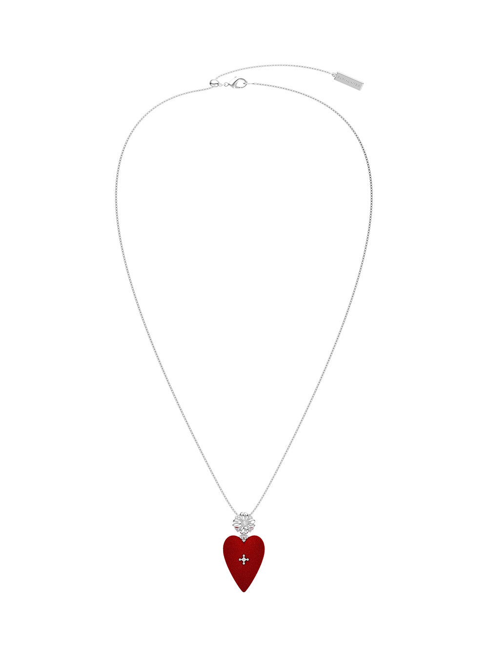 MUKTANK×SUN HUNTER Medium-Sized Velvet Heart Adjustable Slider Necklace