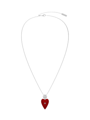 MUKTANK×SUN HUNTER Medium-Sized Velvet Heart Adjustable Slider Necklace