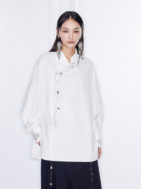 MUKZIN  Linglong  "Fengqi" Chinese-style Slant Opening Shirt