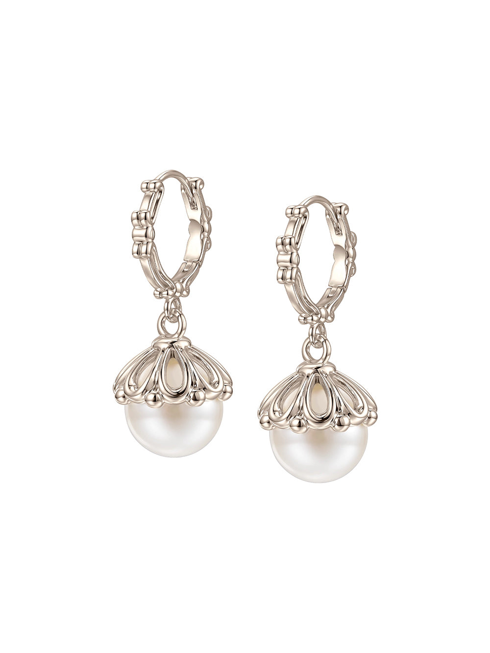 MUKTANK×SUN HUNTER Embossed Iris Faux Pearl Ear Cuffs