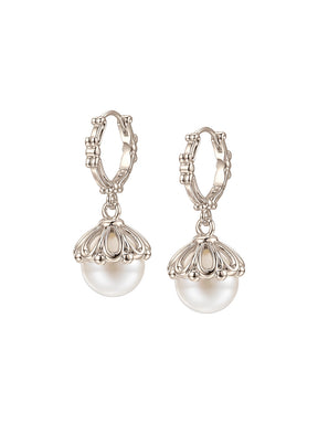 MUKTANK×SUN HUNTER Embossed Iris Faux Pearl Ear Cuffs