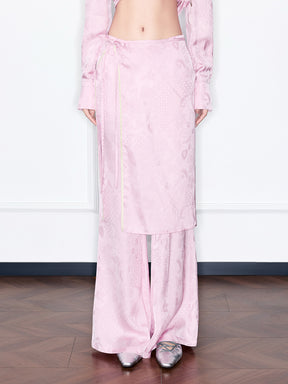 MUKZIN¡°Night Ballad of Chang'an¡±Wrap Layered Wide-Leg Pants | Tang Dynasty Inspired Satin Trousers