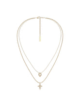 MUKTANK×SUN HUNTERCross and heart double-layer necklace