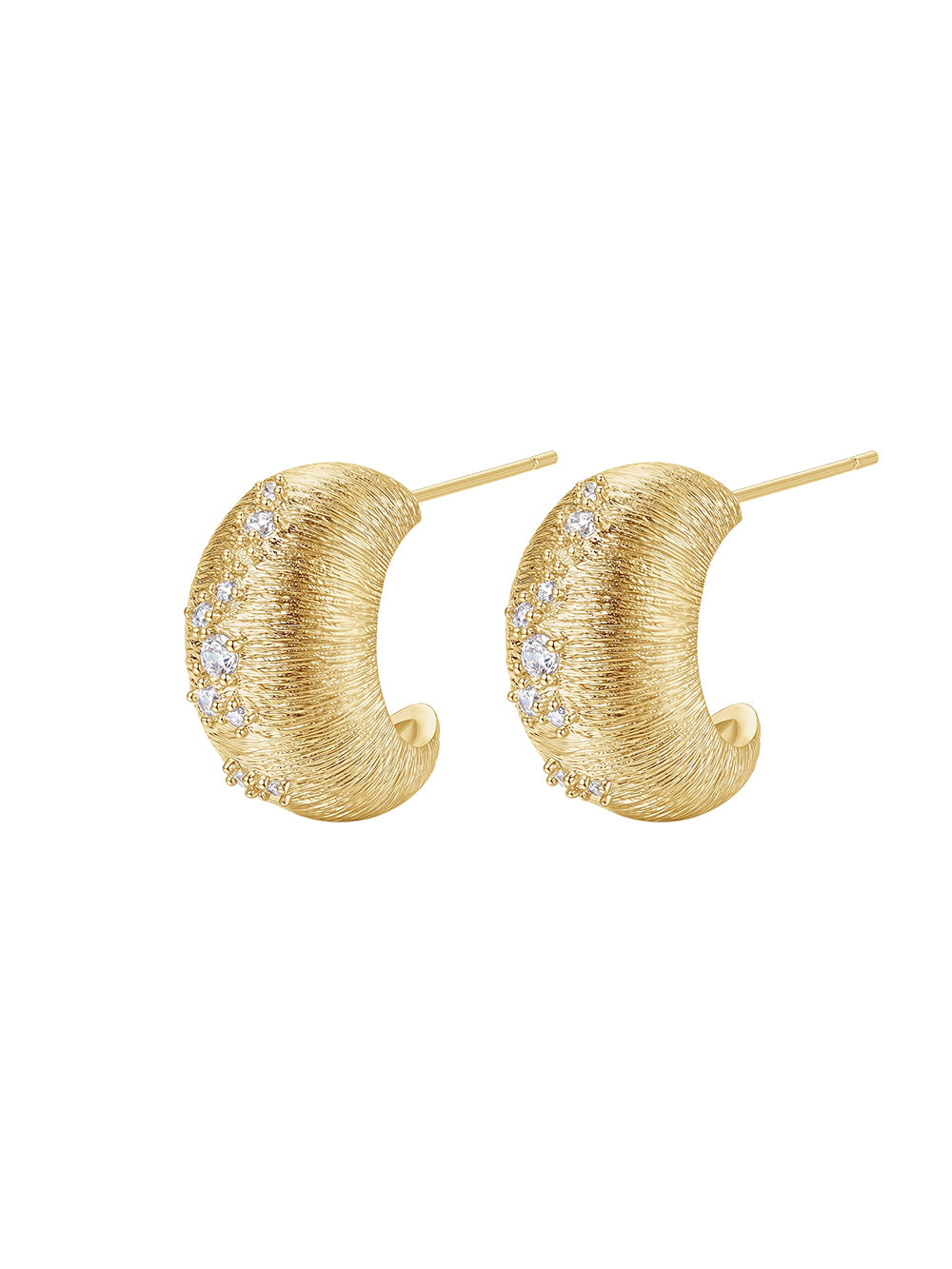 MUKTANK×SUN HUNTER Pea C-Hoop Brushed Earrings