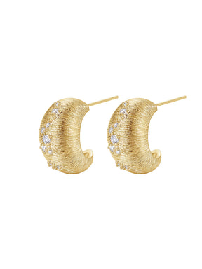 MUKTANK×SUN HUNTER Pea C-Hoop Brushed Earrings