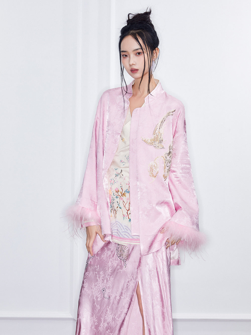 MUKZIN  Spring Prelude"Awakening Spring"Improved Jacquard Tang Suit Jacket