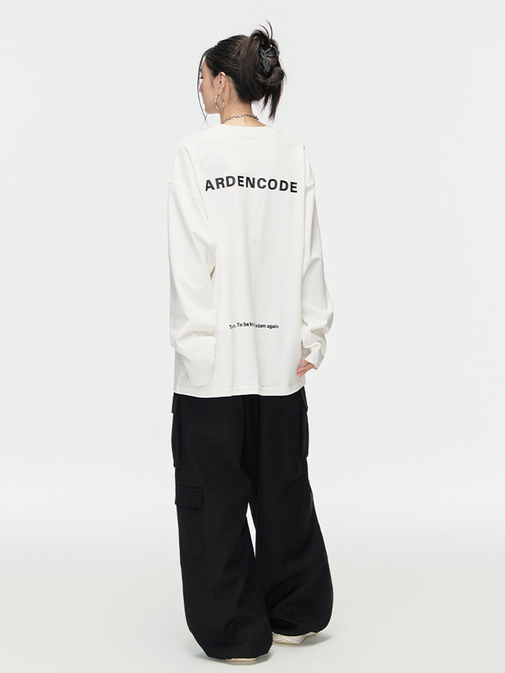 MUKTANK × ARDENCODE Unisex Large Loose Printed Cotton Long Sleeve T-Shirt