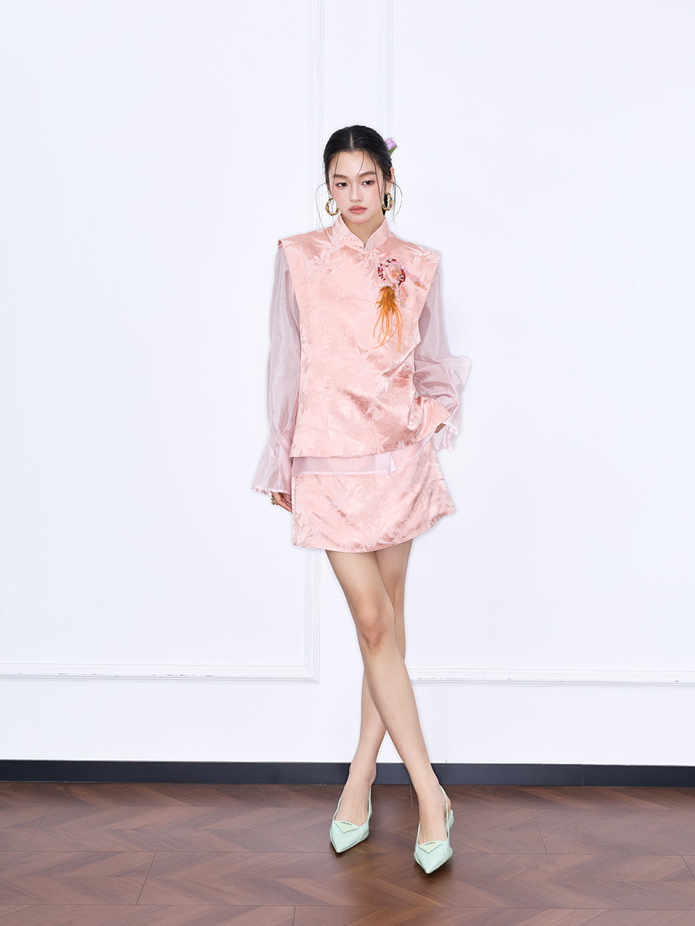 MUKZIN "Capsule Collection" Unique Designer Chinese Style Jacquard Embroidery Set Waistcoat