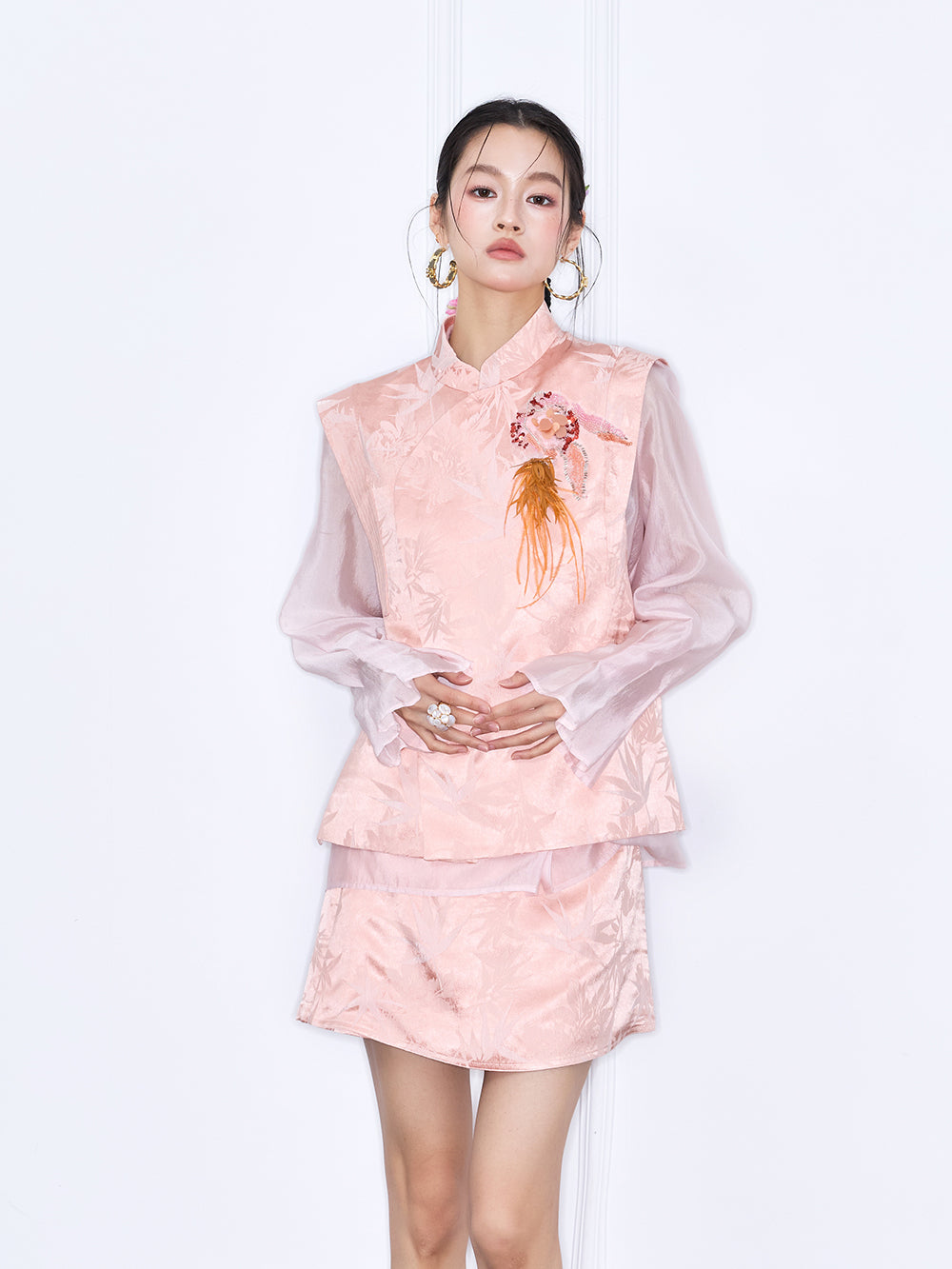 MUKZIN "Capsule Collection" Unique Designer Chinese Style Jacquard Embroidery Set Waistcoat