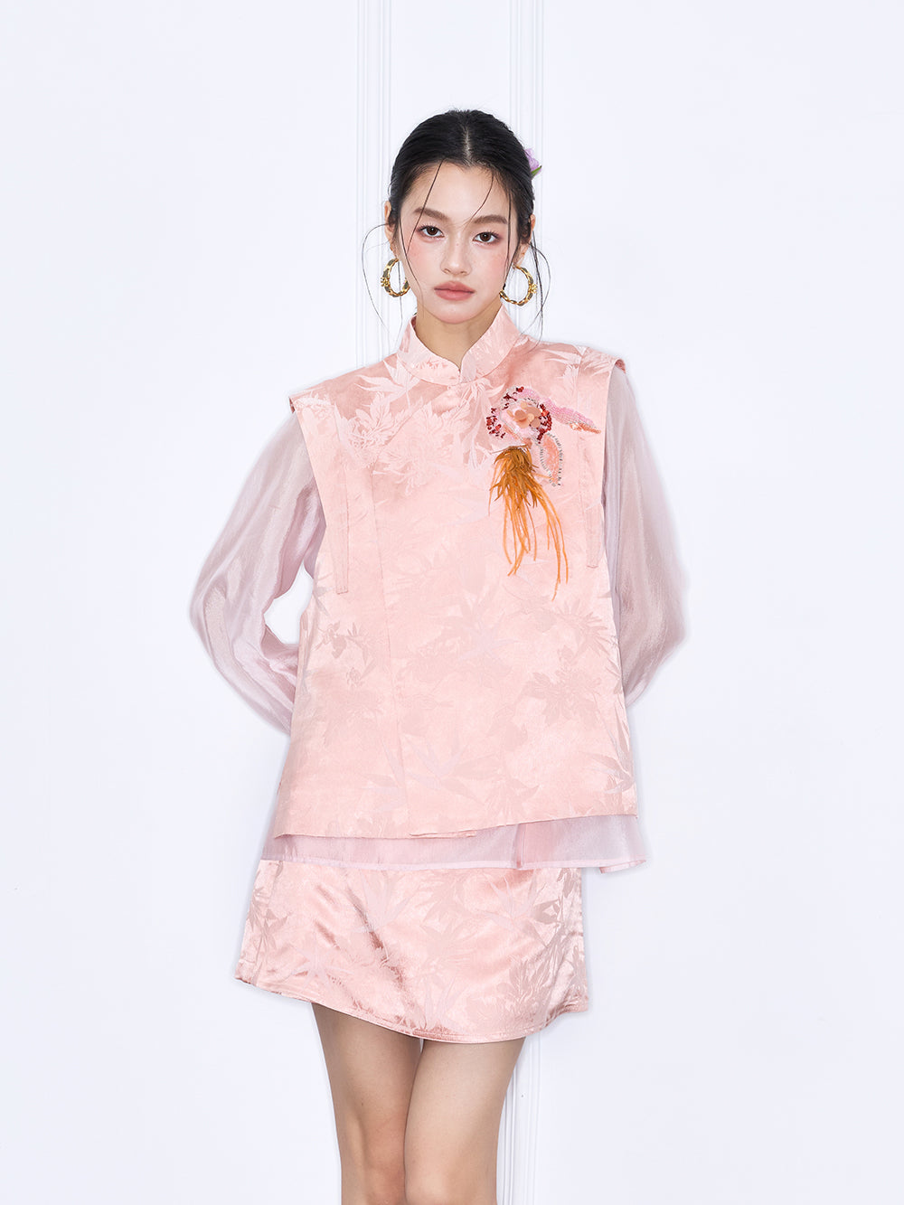 MUKZIN "Capsule Collection" Unique Designer Chinese Style Jacquard Embroidery Set Waistcoat