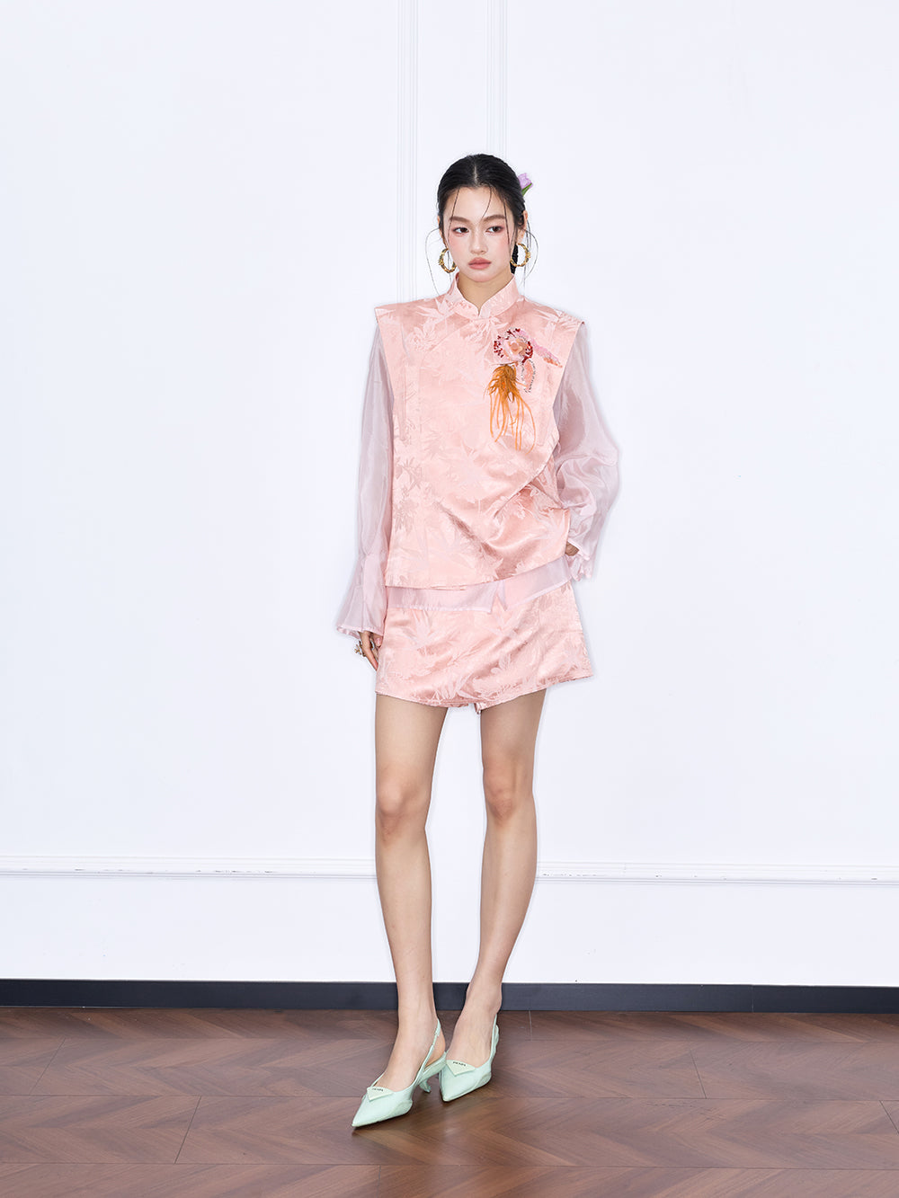 MUKZIN "Capsule Collection" Unique Designer Chinese Style Jacquard Embroidery Set Waistcoat