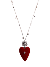 MUKTANK×SUN HUNTER Large-Sized Velvet Heart Long Chain Necklace