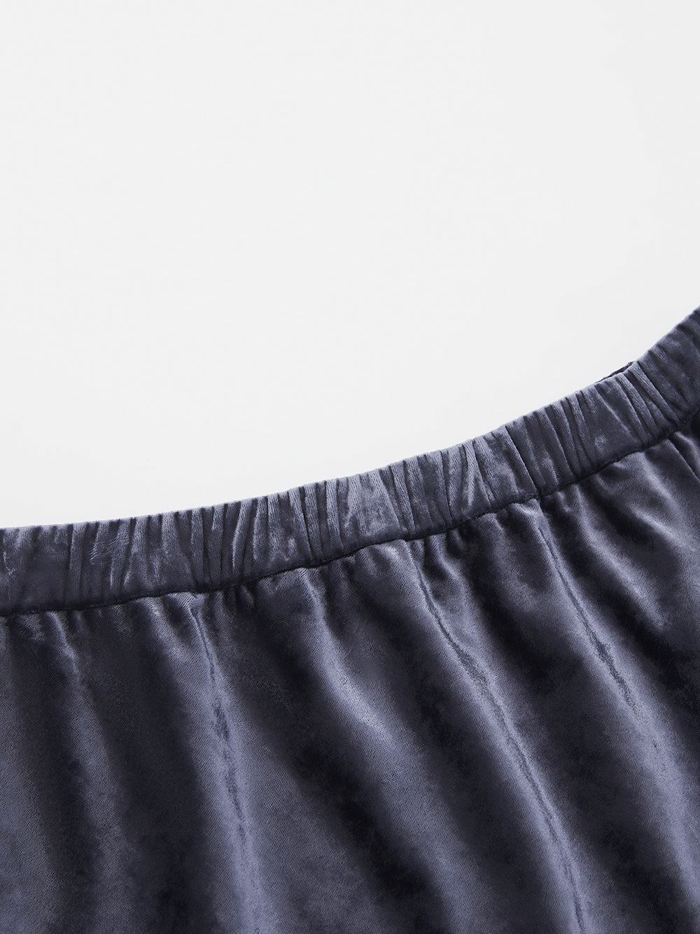 MUKZIN“Capsule Collection”Luxury Navy Velvet Side-Slit Midi Skirt