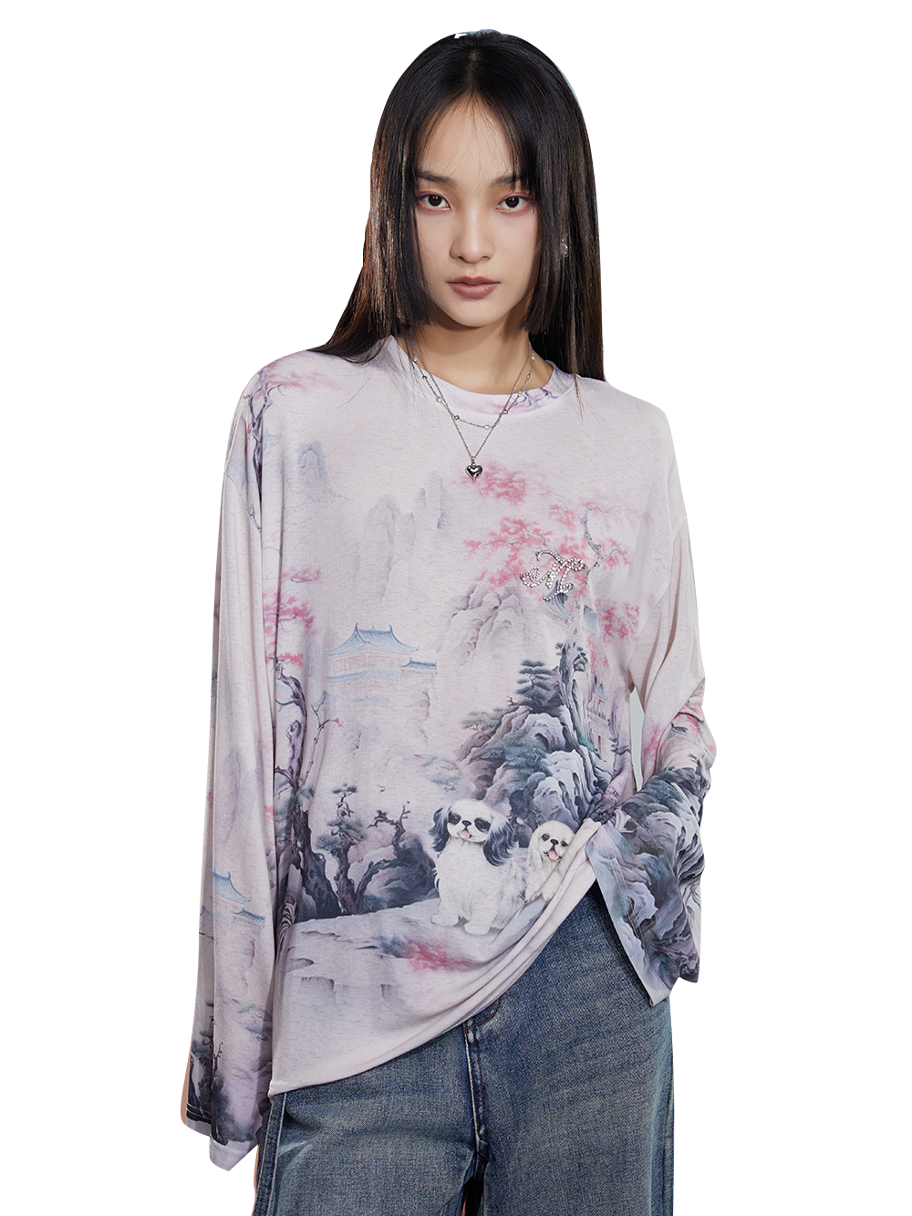 MUKZIN Printed Long-sleeved T-shirt