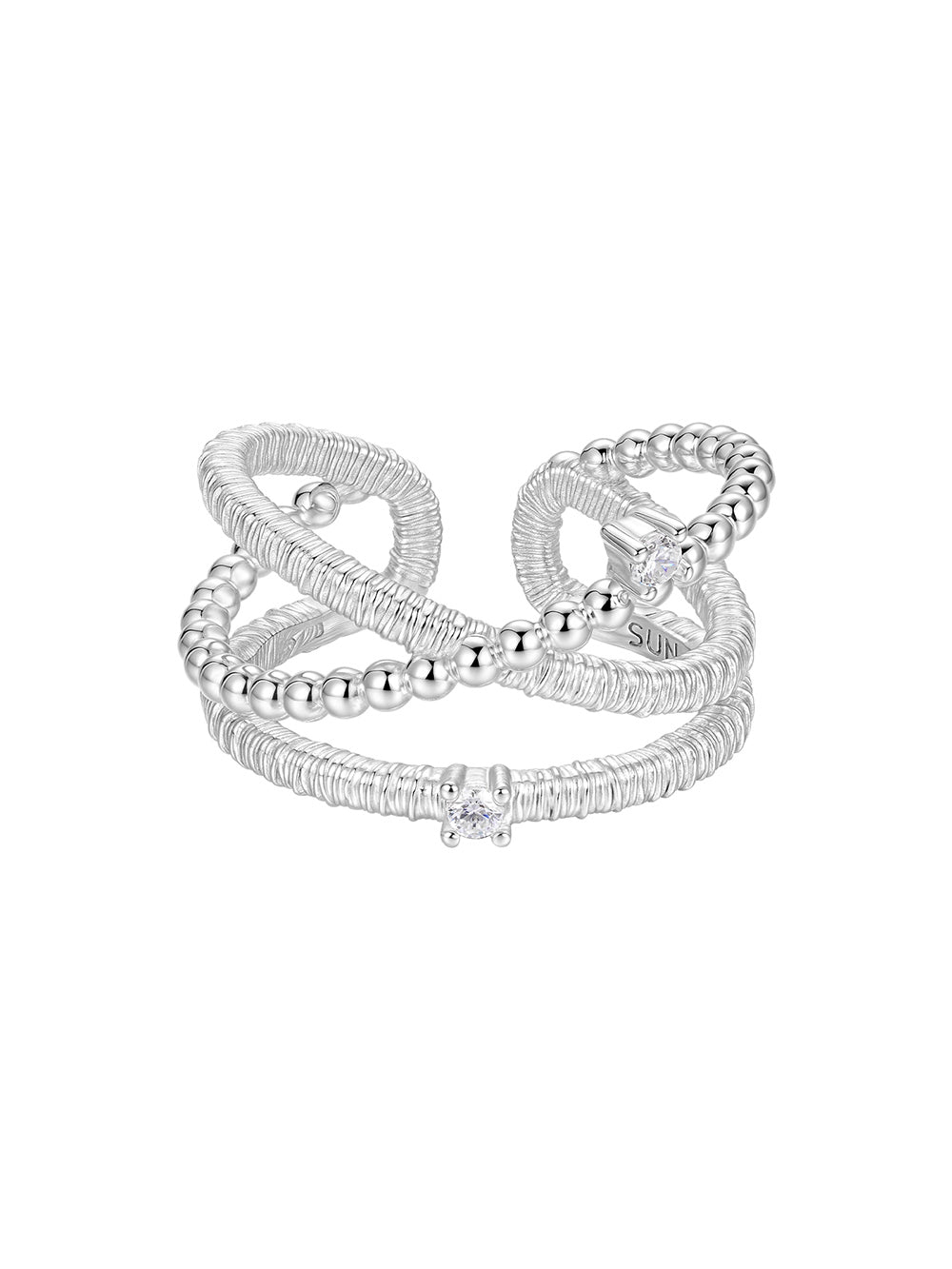 MUKTANK×SUN HUNTER Triple-Layer Wire-Wrapped Ring - S925 Silver